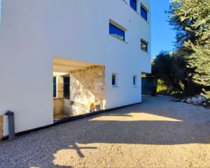 Covered pool with natural stone and a beautiful large house with 3 floors for sale in Sutomore, Montenegro