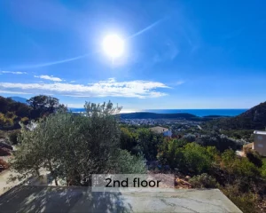 Sea view from terrace of luxury apartment for sale in Sutomore, Montenegro.